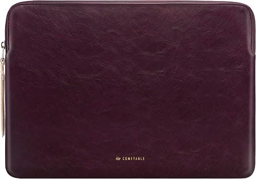 Comfyable Slim Protective Laptop Sleeve Compatible with 13/14 Inch MacBook Air & MacBook Pro M5/M4/M3/M2 Pro/Max 2026, Mac Travel Case, Laptop Pouch, Slim PU Leather Cover, Berry Brown on Amazon.ae - Price Tracker