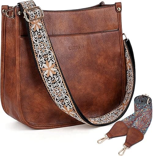 Crossbody Bag Women Vegan Leather Hobo Handbag Trendy Crossbody Shoulder Bag Purses For Women with 2 Adjustable Strap on Amazon.ae - Price Tracker