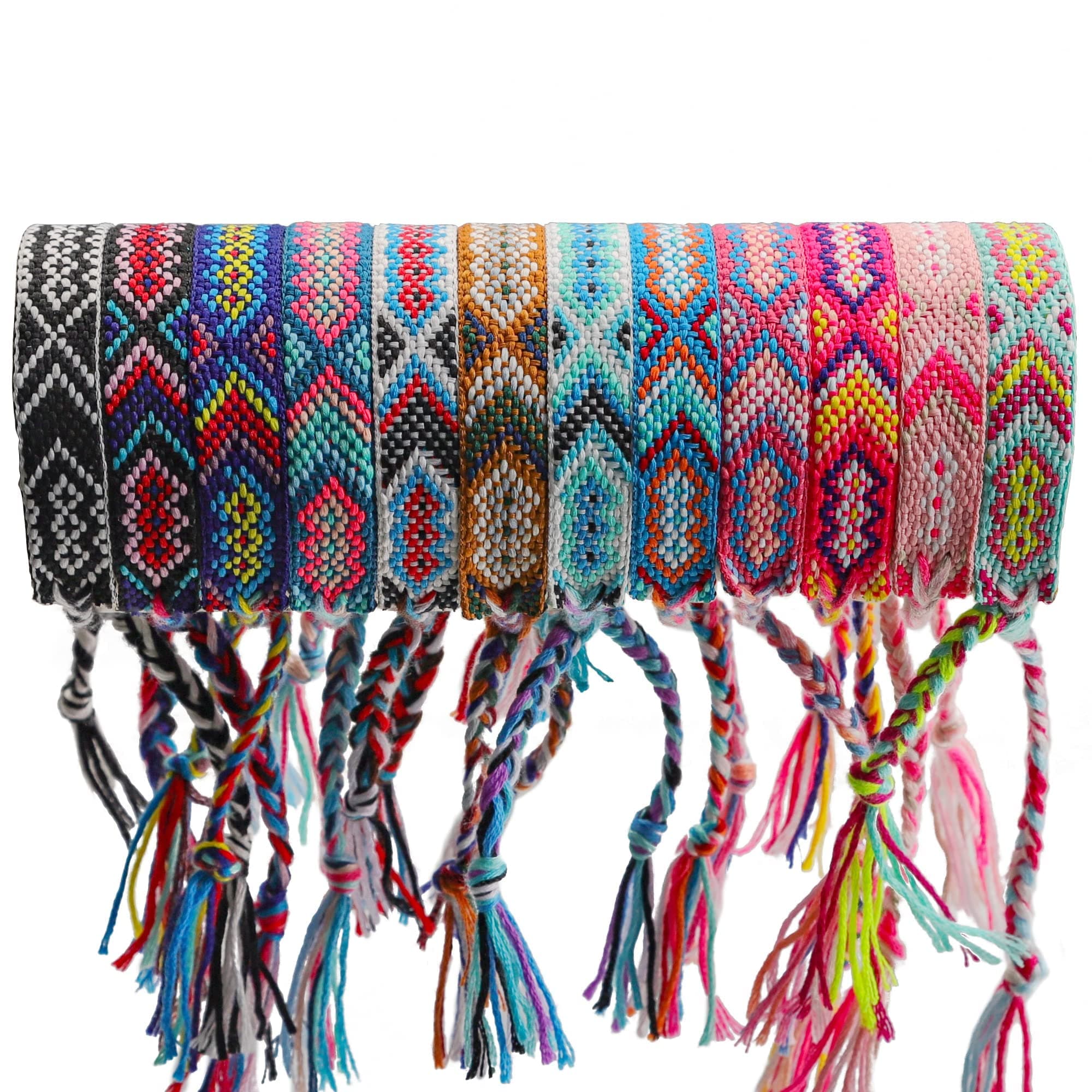 Azonee 12 Pcs Nepal Woven Friendship Bracelets Handmade Braided String Adjustable Bulk Bracelet for Women Kids Girls, 1, 1 on Amazon.ae - Price Tracker