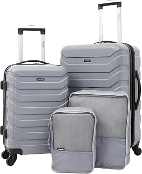 Wrangler Travelers Club 4 Piece Luggage and Packing Cubes Set, Sharkskin - Amazon.ae Price Tracker