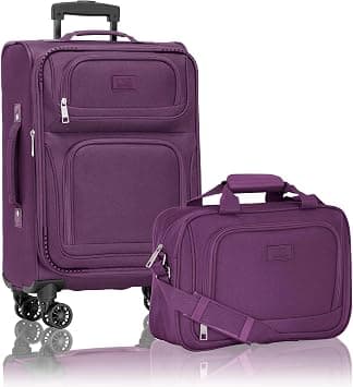U.S. Traveler Rio Rugged Fabric Expandable Carry-on Luggage Set, Purple, 4 Wheel, Set on Amazon - Best Deal Finder