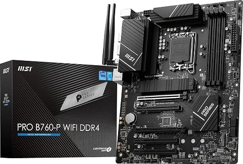 MSI PRO B760-P WiFi DDR4 ProSeries Motherboard (Supports 12th/13th Gen Intel Processors, LGA 1700, DDR4, PCIe 4.0, M.2, 2.5Gbps LAN, USB 3.2 Gen2, Wi-Fi 6E, ATX) على Amazon.ae - متتبع الأسعار