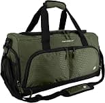 FocusGear Ultimate Gym Bag 2.0: Durable Crowdsource Designed Duffel Bag with 10 Optimal Compartments, Water Resistant Pouch, Green, 11.5"H x 10.5"W x 20"L - Best Deal Finder