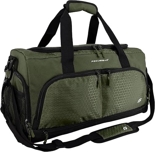 FocusGear Ultimate Gym Bag 2.0: Durable Crowdsource Designed Duffel Bag with 10 Optimal Compartments, Water Resistant Pouch, Green, 11.5"H x 10.5"W x 20"L on Amazon.ae - Price Tracker