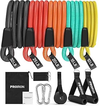 PROIRON Resistance Bands Set 14 Pieces Anti-Snap Resistance Band Exercise with Handles, Door Anchor, Ankle Straps, Training Manual and Carrying Bag - Amazon.ae Price Tracker