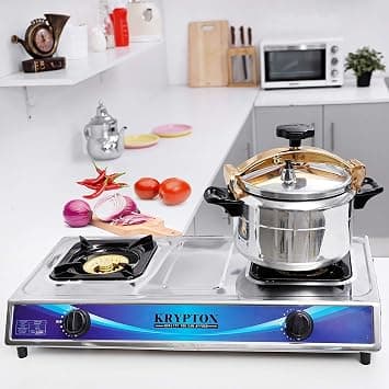 Krypton Stainless Steel Double Gas Burner-stainless steel frame 2 Burner - Gas Hob Cooker - Auto Ignition on Amazon.ae - Price Tracker