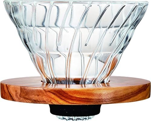 Hario V60 Olive Wood Glass Coffee Dripper 02, Barista Pour Over Brewer, Heatproof Glass, 2-4 Cups on Amazon.ae - Price Tracker