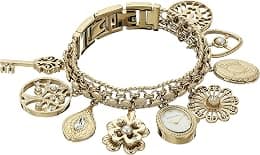 Anne Klein Women's Premium Crystal Accented Charm Bracelet Watch - دليلك لأفضل العروض