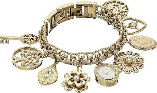 Anne Klein Women's Premium Crystal Accented Charm Bracelet Watch على أمازون - دليلك لأفضل العروض