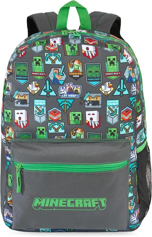 Get Trend Minecraft Kids Backpack, Boys Lightweight 17.7in Book Bag, Padded Straps Travel School Bag, Creeper Gamer Gifts على Amazon.ae - متتبع الأسعار