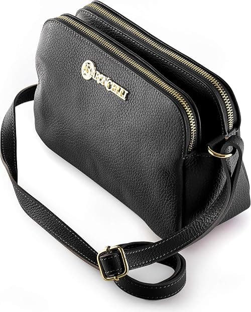 Baroncelli Crossbody Bag Made in Italy with Long Stripe Genuine Italian Soft Leather on Amazon.ae - Price Tracker