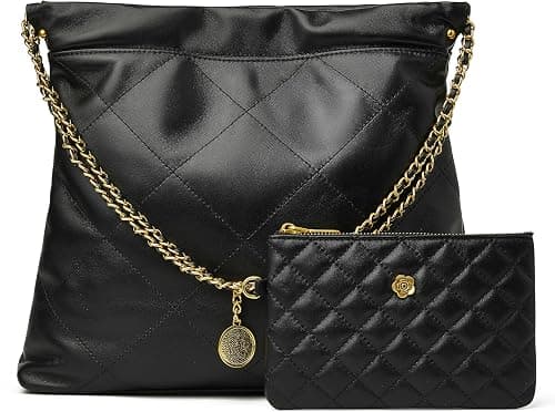 Quilted Leather Tote Bag for Women Large Shoulder Handbags Travel Work Purse على Amazon.ae - متتبع الأسعار