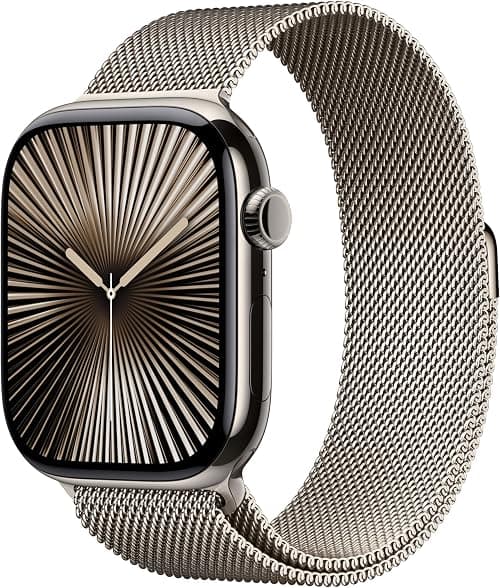 Apple Watch Series 10 GPS + Cellular 42 mm Smartwatch with Natural Titanium Case with Natural Milanese Loop - One Size. Fitness Tracker, ECG App, Always-On Retina Display, Carbon Neutral on Amazon.ae - Price Tracker