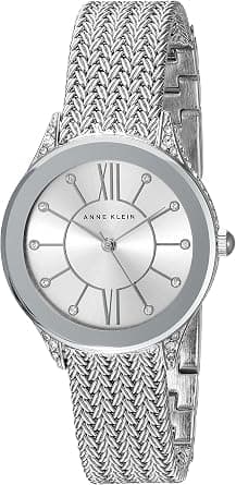 Anne Klein Women's Crystal Accented Tone Mesh Bracelet Watch on Amazon.ae - Price Tracker