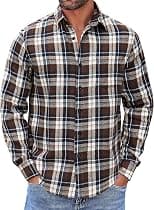 COOFANDY Mens Flannel Shirts Long Sleeve Button Down Shirt with Pocket Casual Shirts Work Shirts for Men - Best Deal Finder