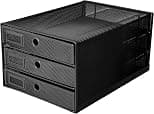 Exerz Paper Sorter 3 Drawer Wire Mesh A4 / Desk Multifunctional Desk Organiser/Multi-Layer Letter Tray - For Documents, Magazines, Notebooks And Letter (Black) - Best Deal Finder