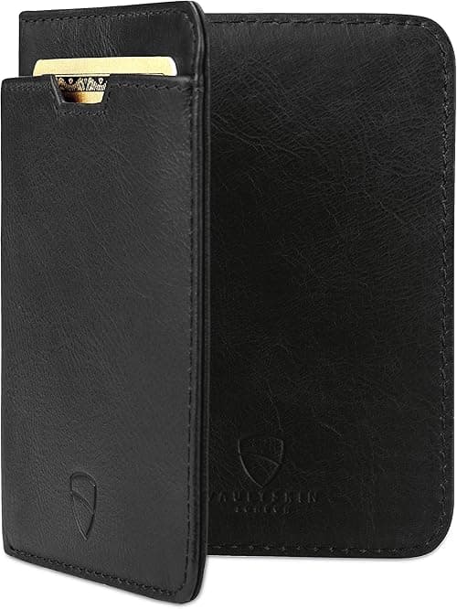 Vaultskin City Slim RFID Blocking Bifold Leather Wallet for Men - Minimalist Front Pocket Card Holder, Holds 9 Cards & Cash, Premium Italian Leather on Amazon.ae - Price Tracker