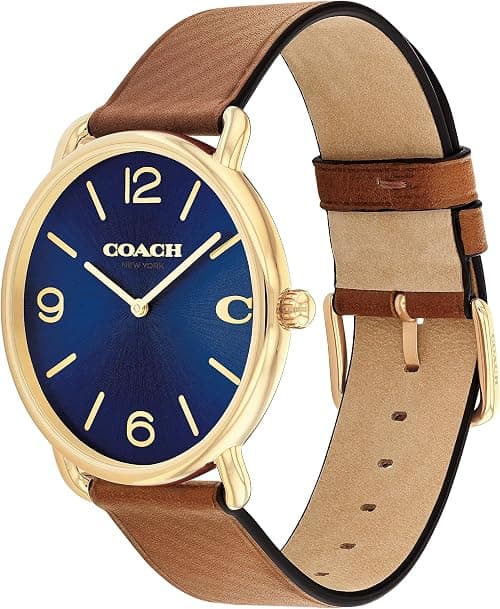Coach ELLIOT MENS DARK BLUE DIAL IONIC PLATED THIN GOLD STEEL Watch - 14602644 on Amazon - Best Deal Finder