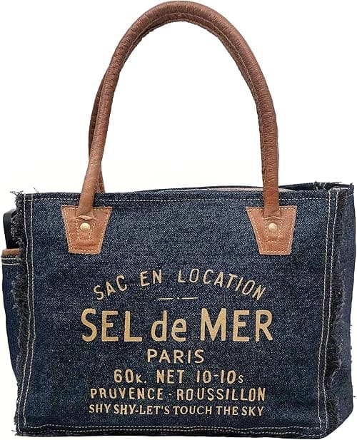 Shy Shy Bags Sel De Mer Upcycled Canvas Hand Bag Upcycled Canvas & Cowhide Tote Bag Radiant Upcycled Canvas Leather Bag on Amazon.ae - Price Tracker