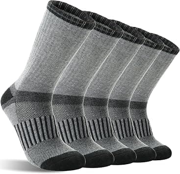 5 Pairs Merino Wool Hiking Socks Warm Thermal Winter Cozy Cushioned Moisture Wicking Socks for Women & Men on Amazon.ae - Price Tracker