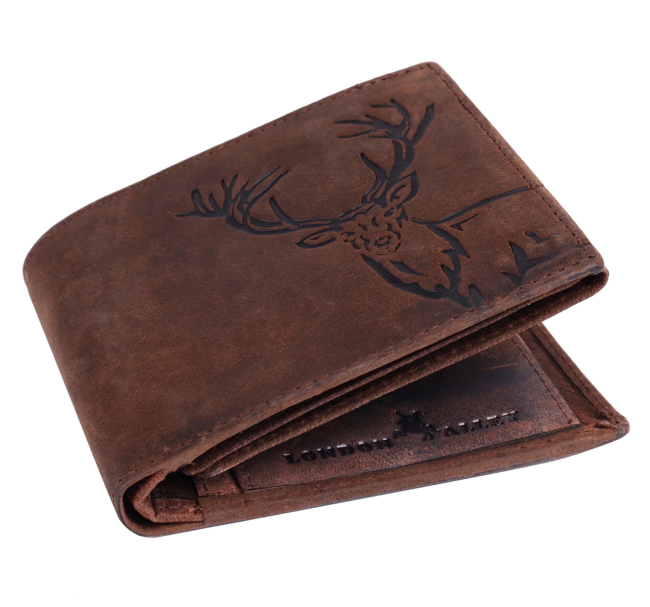 LONDON ALLEY Elk Vintage Brown Men's Leather Wallet. on Amazon.ae - Price Tracker