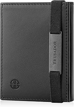 TRUSADOR Marseille Rfid Leather Wallet for Women and Men Includes ID Window, Detachable Mirror, Holds Bills, Cards, Includes Coin Pocket, Holds Cash, Black, Small, Minimalist on Amazon.ae - Price Tracker