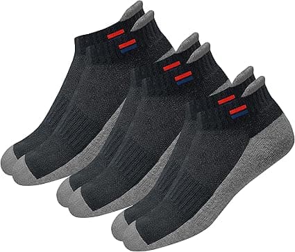 NAVYSPORT Men's Low Cut Athletic Cotton Cushion Ankle Socks with Sports Tab, Pack of 3 (Free Size) on Amazon.ae - Price Tracker