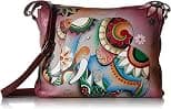 Anna by Anuschka Hand Painted Leather Women's Slim Medium Crossbody - Best Deal Finder