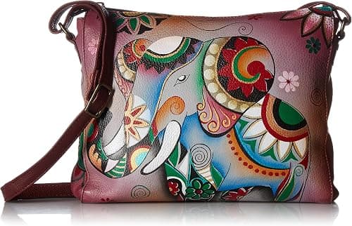 Anna by Anuschka Hand Painted Leather Women's Slim Medium Crossbody on Amazon.ae - Price Tracker
