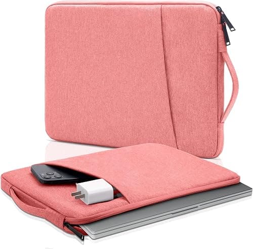 NALACAL 13 inch Laptop Sleeve Bag Compatible with MacBook Air Mac Pro M1 Surface Lenovo Dell HP Computer Bag Accessories Polyester Case with Pocket (Pink) on Amazon.ae - Price Tracker