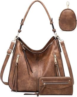 Hobo Bags for Women Handbags Purse Large Ladies Crossbody Purses Shoulder Bag Boho Designer 3pcs Set Faux Leather - Best Deal Finder