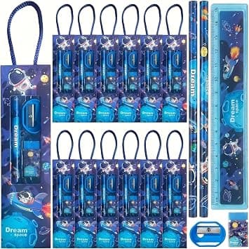 Coolchic 12 Boxes Stationery Set,Back to School Supplies Kit for Kids Pencils Eraser Ruler Sharpeners for Students Return Gifts Classroom Rewards Birthday Party Favors (Astronaut) on Amazon.ae - Price Tracker