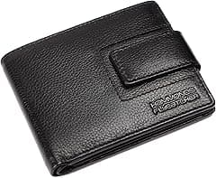 HAMMONDS FLYCATCHER Genuine Leather Wallet for Men, RFID Protected, 6 Card Slots, 1 ID Slot, Coin Pocket, Hidden Pockets, Metal Snap Button - Black - Amazon.ae Price Tracker