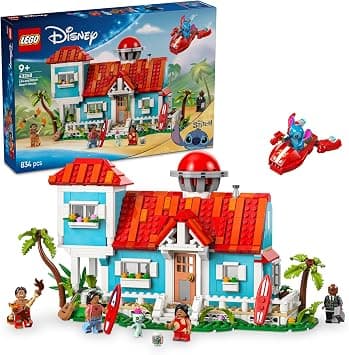 LEGO Disney Lilo and Stitch Beach House 43268 | Building Toy, 6 Rooms, Spaceship & 5 Minifigures, Play Set, Gift for 9+ Year Old Girls & Boys, 834 Pieces - متتبع أسعار Amazon.sa