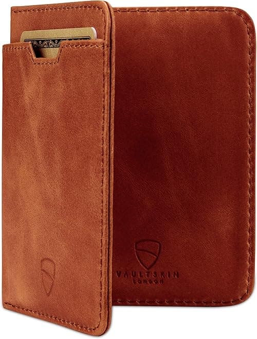 Vaultskin City Slim RFID Blocking Bifold Leather Wallet for Men - Minimalist Front Pocket Card Holder, Holds 9 Cards & Cash, Premium Italian Leather on Amazon.ae - Price Tracker