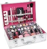 LOVE URBAN BEAUTY Essentials Vegan Makeup Case – 64-Piece Vegan Makeup Set for Teenagers – Elegant Silver Box – Compact and Lightweight Design – Travel-Friendly Women’s Makeup Set - Best Deal Finder
