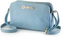 Baroncelli Crossbody Bag Made in Italy with Long Stripe Genuine Italian Soft Leather - Best Deal Finder