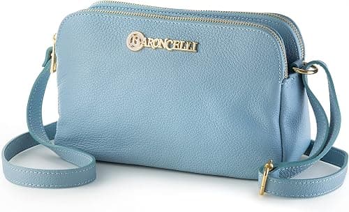 Baroncelli Crossbody Bag Made in Italy with Long Stripe Genuine Italian Soft Leather on Amazon.ae - Price Tracker