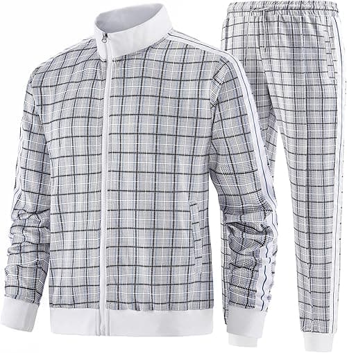 W JIANWANG Men's Casual Tracksuits Long Sleeve Jogging Suits Sweatsuit Sets Track Jackets and Pants 2 Piece Outfit on Amazon.ae - Price Tracker