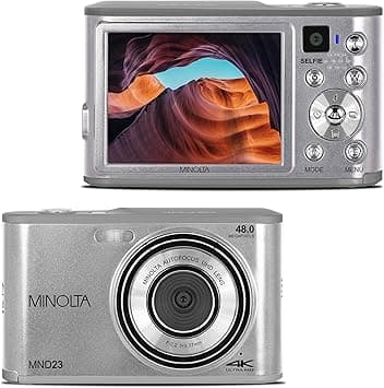 Minolta 48 Mega Pixels Point & Shoot Digital Camera with Rear Selfie Lens, Autofocus & 4K Ultra HD Video, Silver - Amazon.ae Price Tracker