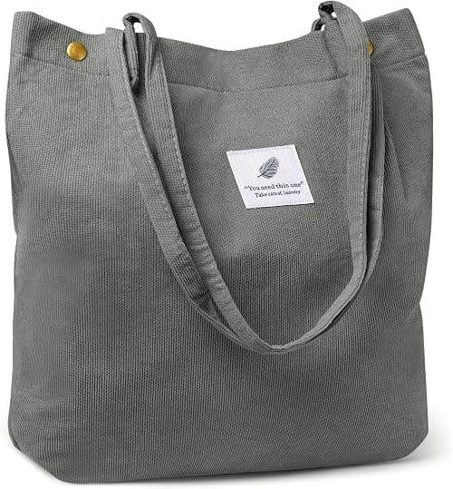 Women Tote Bags Grocery Shoulder Bag Corduroy with Inner Pocket for Work Beach Lunch Travel Shopping Shopper Handbags على Amazon.ae - متتبع الأسعار
