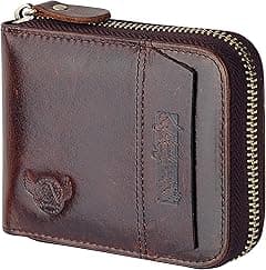 Admetus Men's Genuine Leather Short Zip-Around Bifold Wallet - Amazon.ae Price Tracker