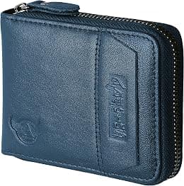 Admetus Men's Genuine Leather Short Zip-Around Bifold Wallet - Best Deal Finder