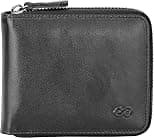 EE Men's Leather Zipper Wallet RFID Blocking Zip Around Wallet Bifold Multi Card Holder Purse - Best Deal Finder
