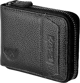 Admetus Men's Genuine Leather Short Zip-Around Bifold Wallet - Best Deal Finder