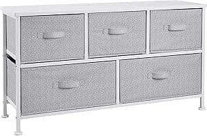 Amazon Basics Extra Wide Fabric 5-Drawer Storage Organizer Unit for Closet, White - Amazon.ae Price Tracker