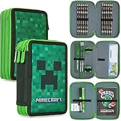 Minecraft Pencil Case for Kids School Supplies Filled Large Pencil Case Multiple Compartments Pencil Set Colouring Pencils for Children Boys Stationery Set Gifts - Amazon.ae Price Tracker
