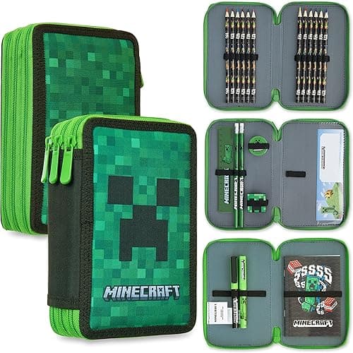 Minecraft Pencil Case for Kids School Supplies Filled Large Pencil Case Multiple Compartments Pencil Set Colouring Pencils for Children Boys Stationery Set Gifts on Amazon.ae - Price Tracker