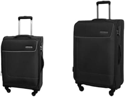 American Tourister Jamaica Spinner 58 cm + 69Cm - Black -Luggage 2PC set- 3 Years Global Warranty on Amazon - Best Deal Finder