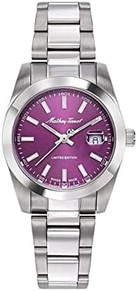 Mathey-Tissot Stainless Steel Swiss Made Mathy I Le Analog Purple Dial Women's Watch - D451Pu, Silver Band on Amazon.ae - Price Tracker